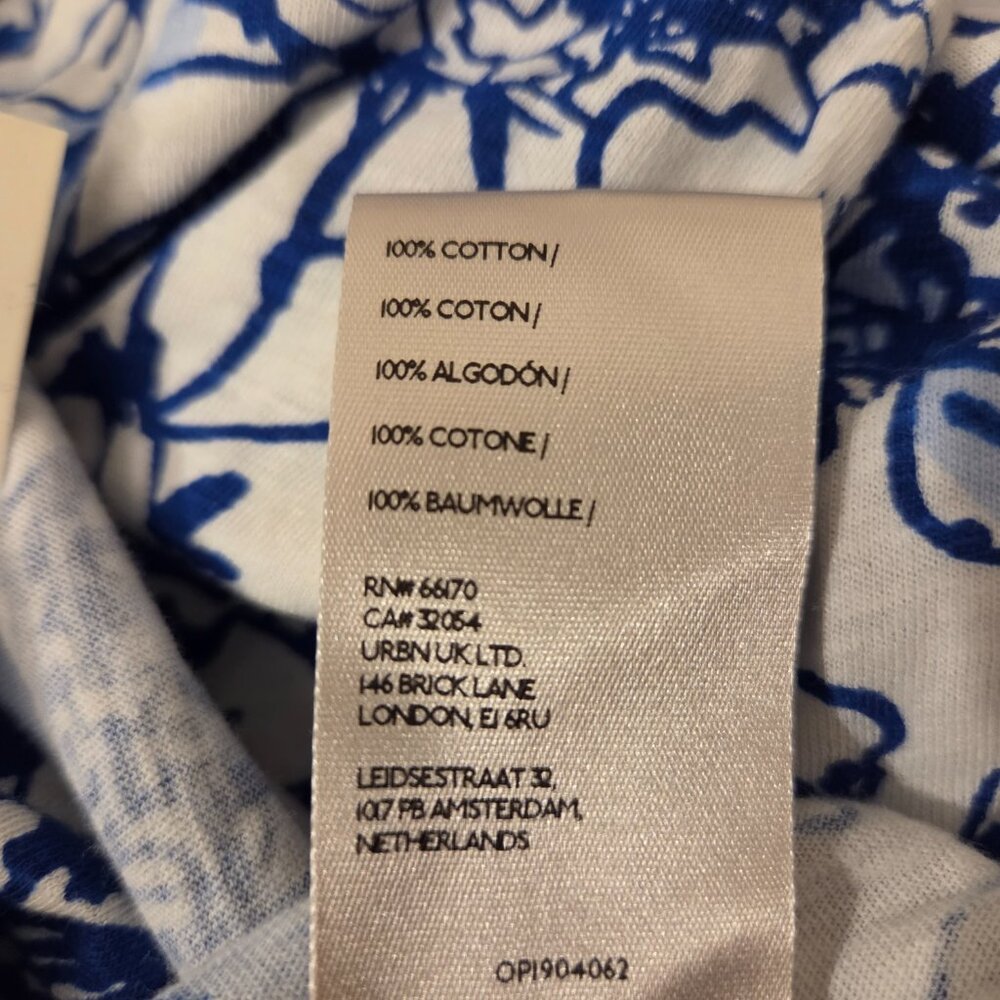Maeve Sonal Nathwani Anthropologie Cotton Blue Flower Knit Top Plus Size 2X NWT - Picture 5 of 7